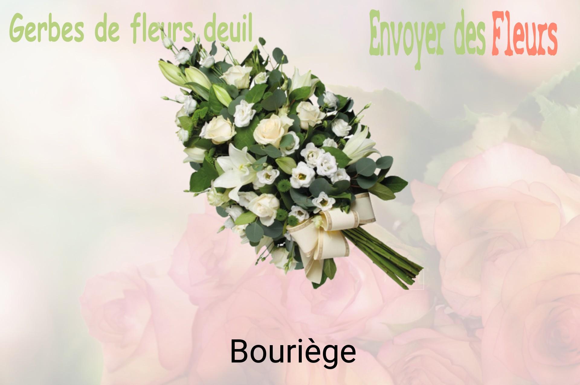 Gerbe de fleurs de deuil livrée à Bouriège